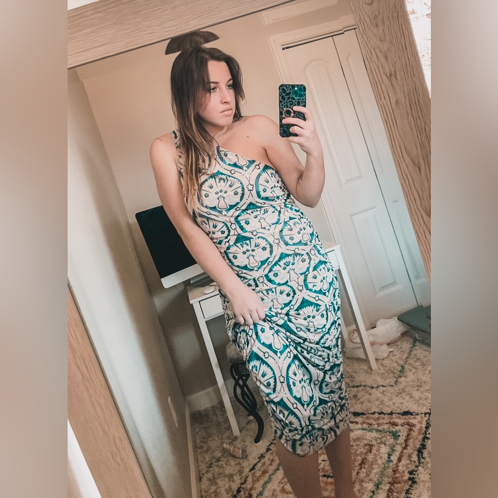 House of Harlow | One shoulder Ruched Midi Dress
